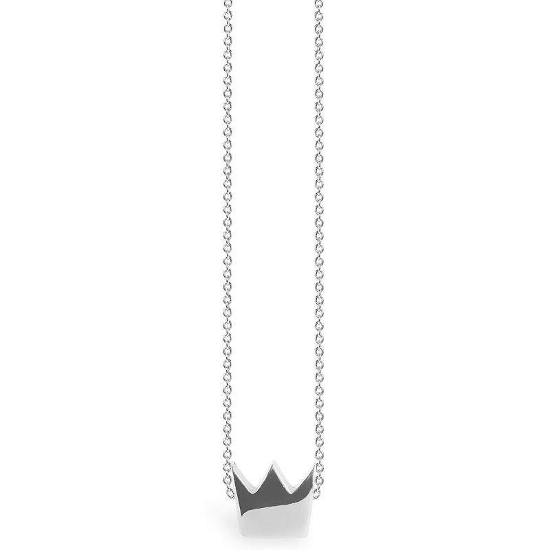 Collier chaîne 40 cm pendentif Full couronne 08 mm (argent 925°) Coquine