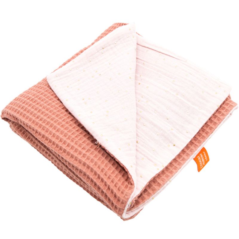 Couverture réversible en nid d'abeille Marsala (95 x 70 cm) L'oiseau bateau