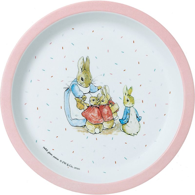 Assiette Pierre Lapin rose (18 cm) Petit Jour Paris