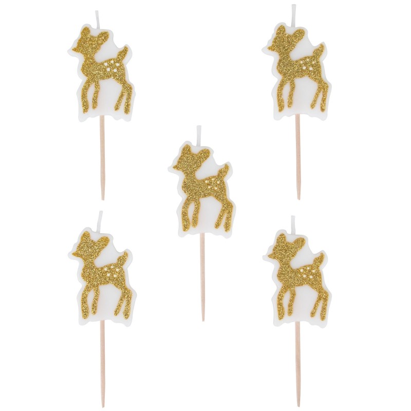 Lot de 5 bougies faon doré My Little Day