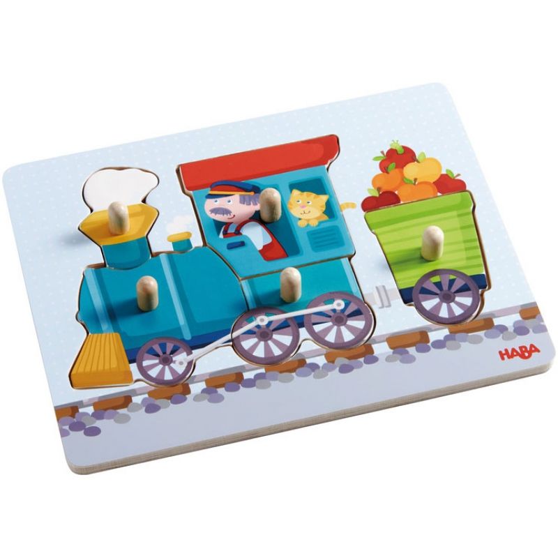 Puzzle à encastrement Petit train (5 pièces) Haba