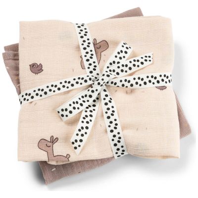 Lot de 2 langes Lalee Rose (65x65 cm)