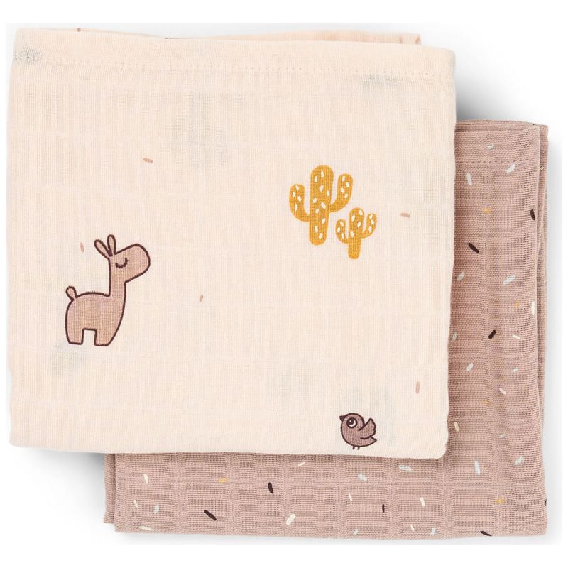 Lot de 2 langes Lalee Rose (65x65 cm) Done by Deer Produit 1