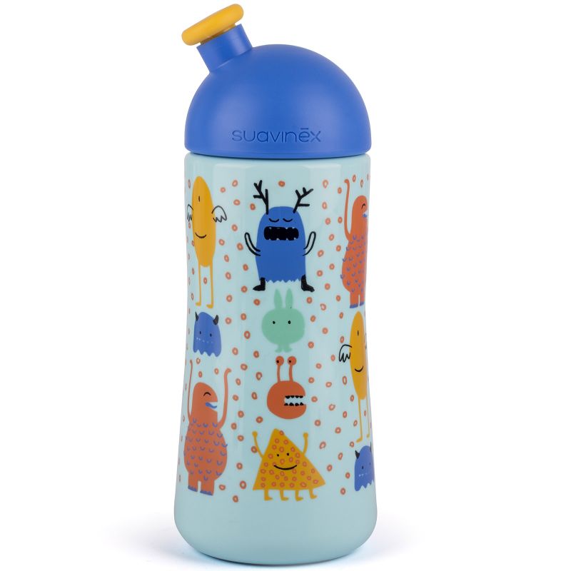 Gourde avec bouchon sport anti-fuites Booo bleue (360 ml) Suavinex