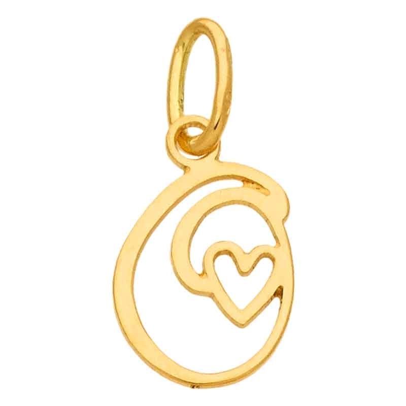 Pendentif initiale O (or jaune 750°) Berceau magique bijoux