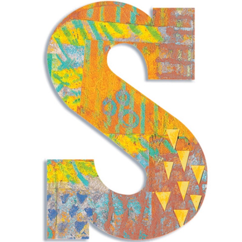 Lettre S en bois Paon Djeco