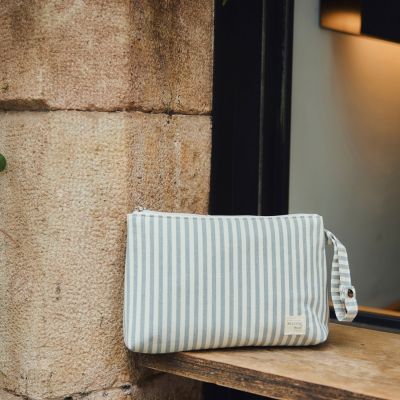 Trousse de toilette Praliné Rayures Matcha