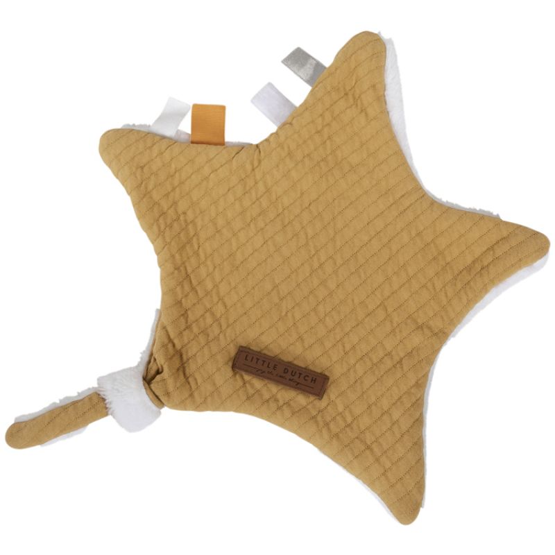Doudou attache sucette Etoile Pure ochre Little Dutch