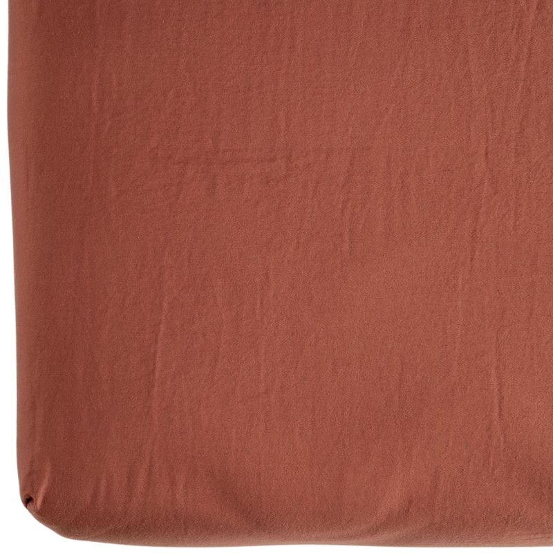 Drap housse pur coton Terracotta (70 x 140 cm) Kadolis Produit 1