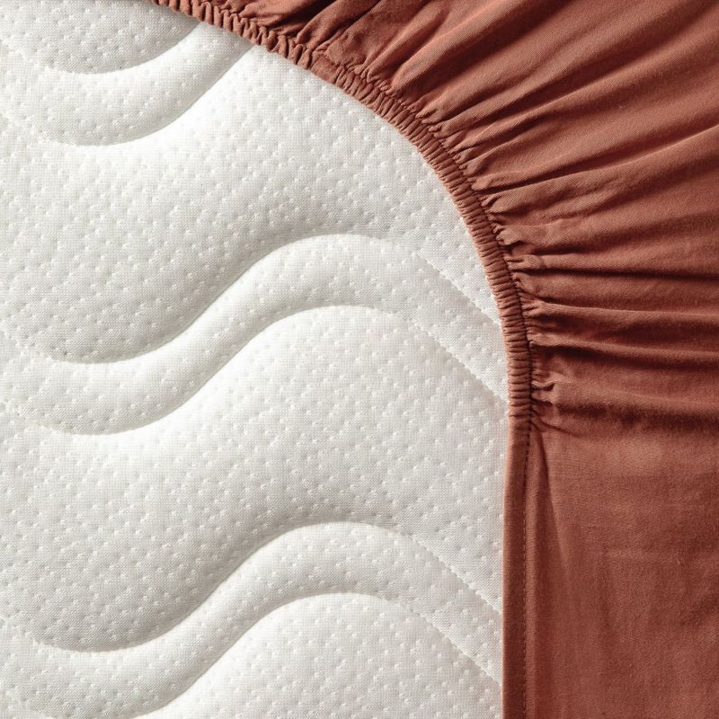 Drap housse pur coton Terracotta (70 x 140 cm) Kadolis Ambiance 3