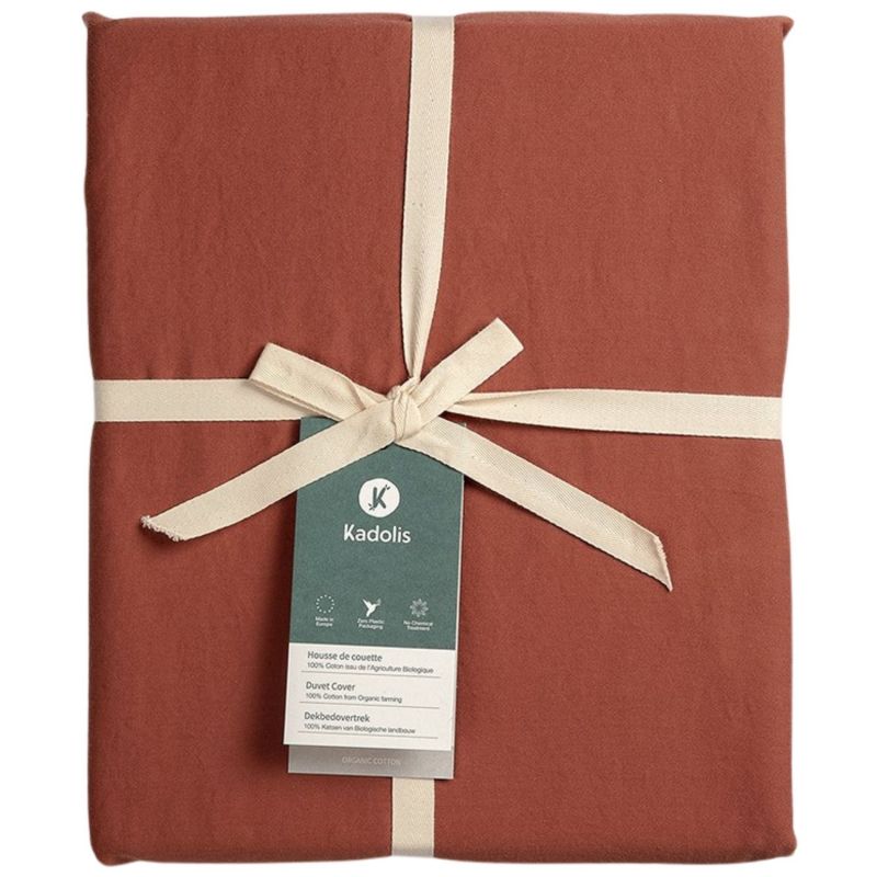 Drap housse pur coton Terracotta (70 x 140 cm) Kadolis Packaging 4