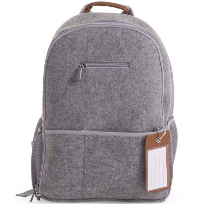 Sac à dos à langer Nursery en feutre gris Childhome