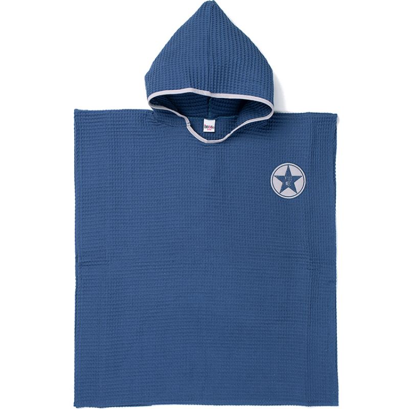 Poncho de bain en nid d'abeille bleu indigo P'tit mec (3-5 ans) BB & Co