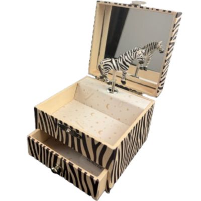 Boîte à bijoux musicale Cube Zèbre