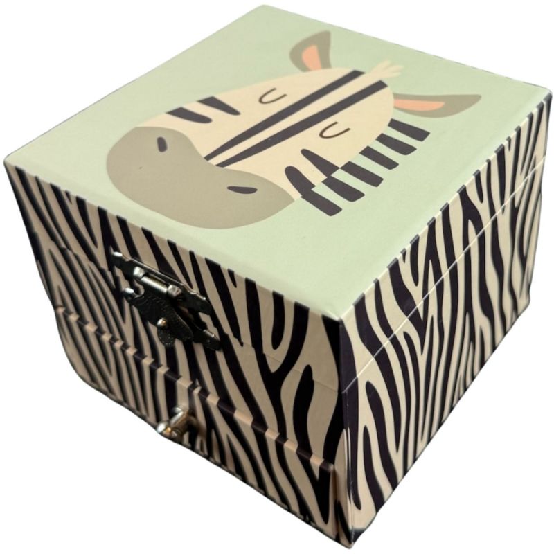 Boîte à bijoux musicale Cube Zèbre Trousselier Produit 1