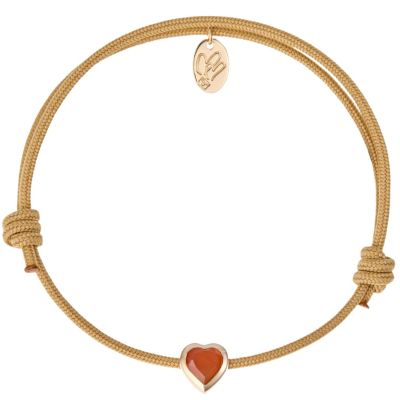 Bracelet personnalisé Perle Pierre de Naissance Cœur (plaqué or 18 carats)