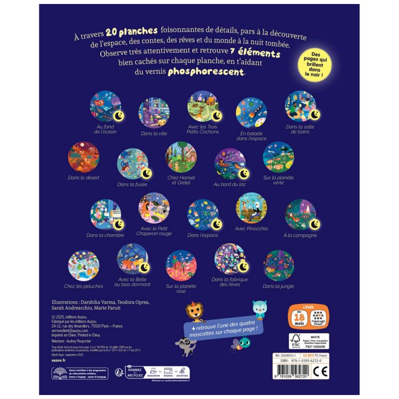 Livre Mes 20 Cherche et trouve des tout-petits Qui brillent dans le noir ! Auzou Editions Produit 4