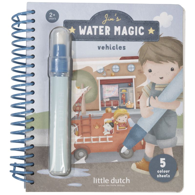 Cahier de coloriage à l'eau Jim Véhicules Little Dutch Produit 1