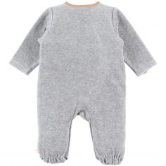 Pyjama chaud Babou & Kendi en velours gris (6 mois)
