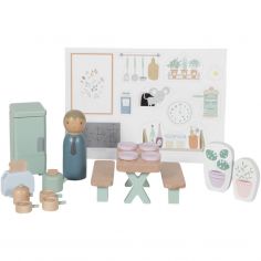 Cuisine et accessoires en bois pour maison de poupées - Little Dutch