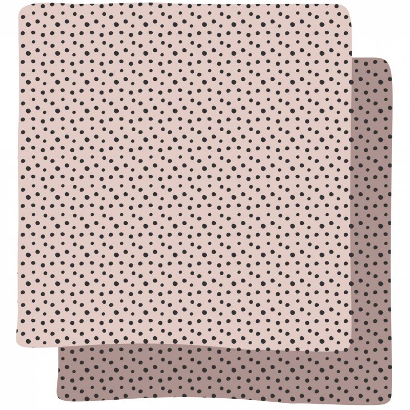 Lot de 2 maxi langes Happy Dots rose (120 x 120 cm) Done by Deer