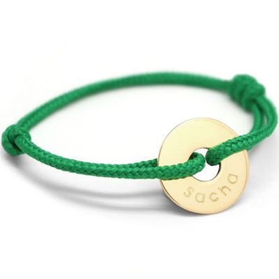 Bracelet cordon Mini Jeton (plaqué or jaune) Petits trésors