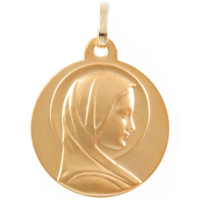 Médaille Vierge au halo personnalisable (or jaune 750°)  par Aubry-Cadoret