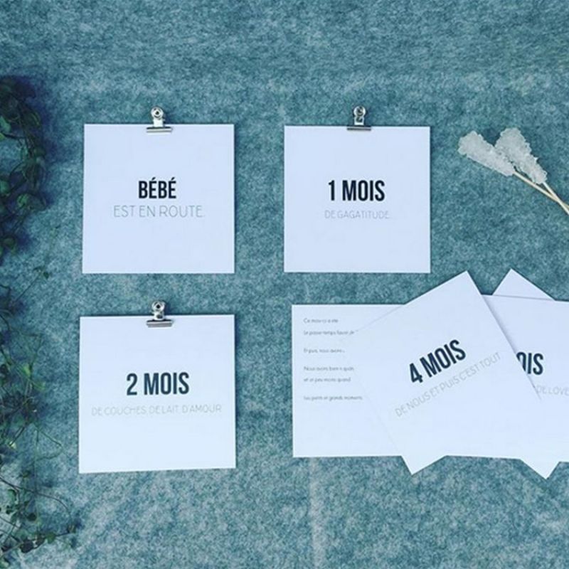 Cartes photos souvenirs étapes minimalistes (12 cartes) Les Boudeurs