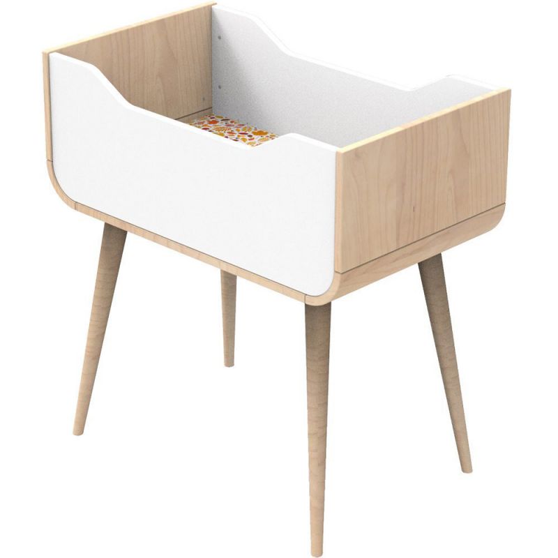 Berceau Bambin blanc-bois pieds bois (90 x 50 cm) Sauthon Original