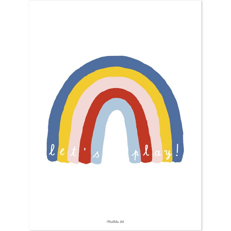 Affiche arc-en-ciel Let's play Brooklyn (30 x 40 cm) Lilipinso