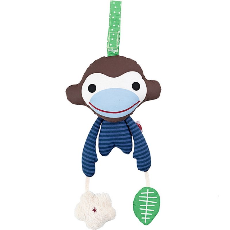 Jeu d'éveil à suspendre Asger le singe bleu en coton bio Franck & Fischer