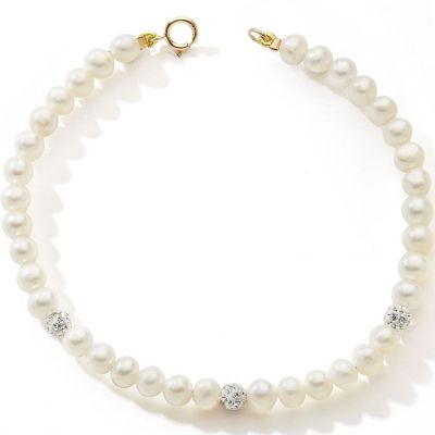 Bracelet de perles (or jaune 375°) Baby bijoux