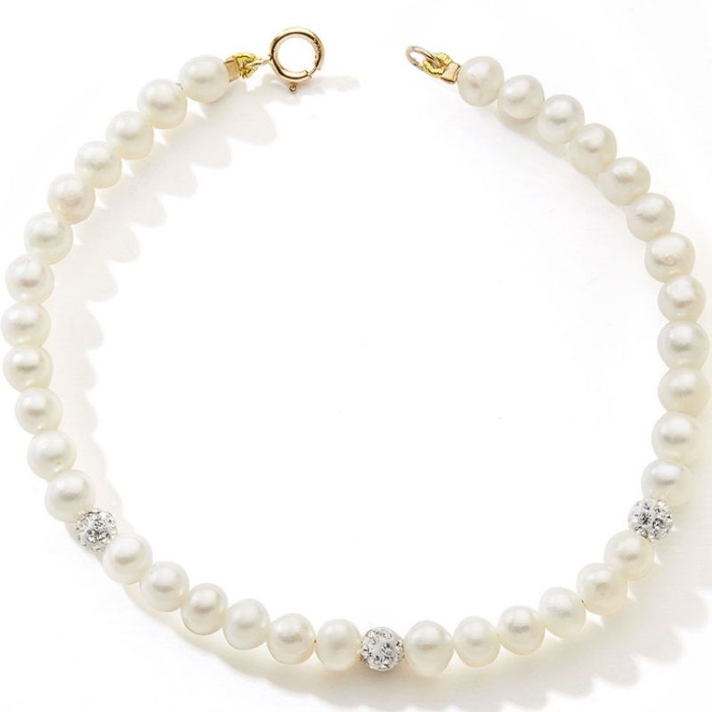 Bracelet de perles (or jaune 375°) Baby bijoux