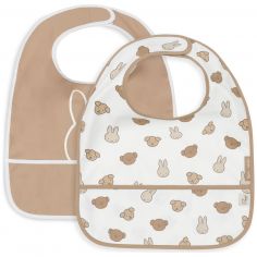 Lot de 2 bavoirs plastifiés Miffy and Friends - Jollein