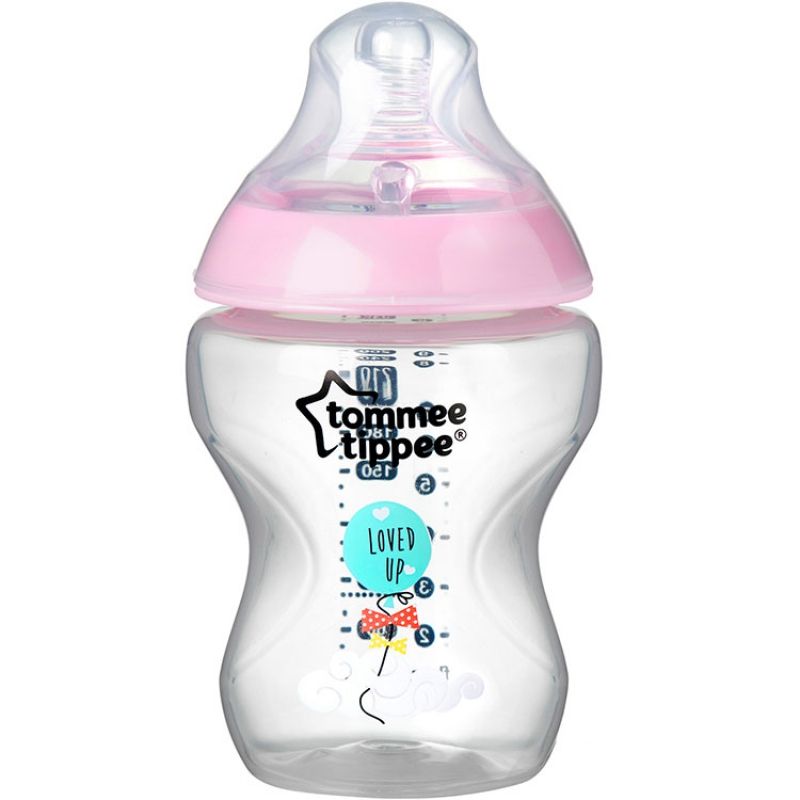Biberon Closer to nature décoré rose (260 ml) Tommee Tippee