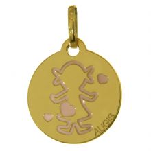 Médaille Petits Trésors Fille laquée (or jaune 750°)  par Maison Augis