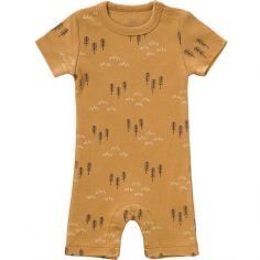 Pyjama léger en coton bio Woods spruce yellow (3-6 mois : 60 à 67 cm) - Fresk