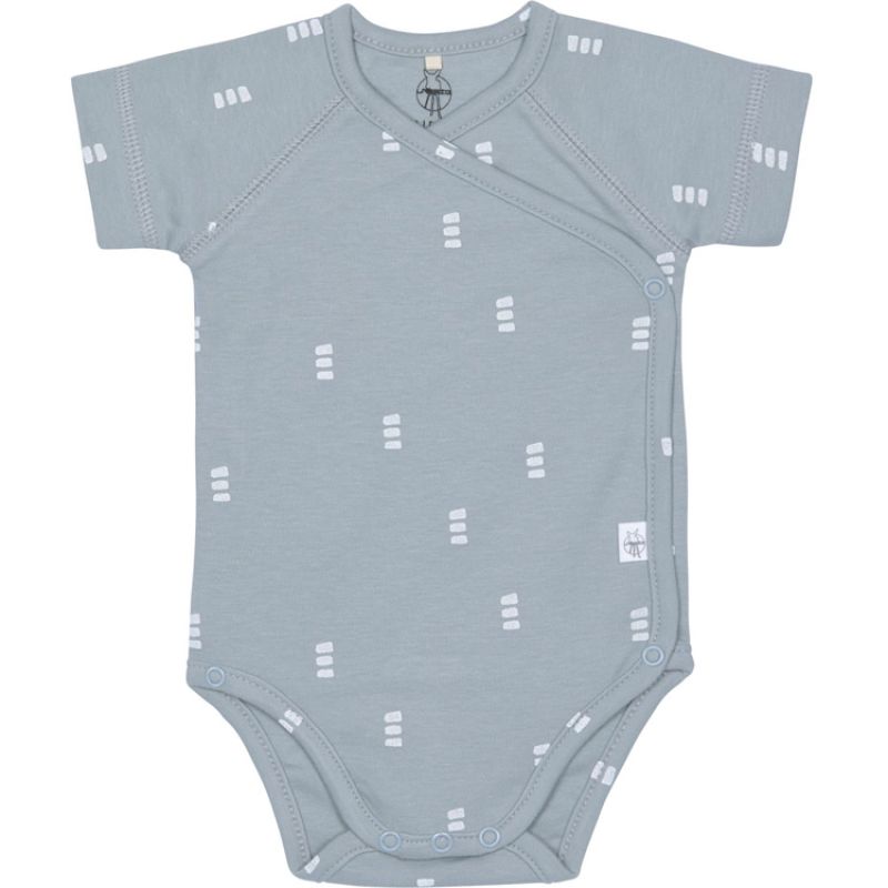 Body manches courtes en coton bio Blocks bleu clair (3-6 mois) Lässig