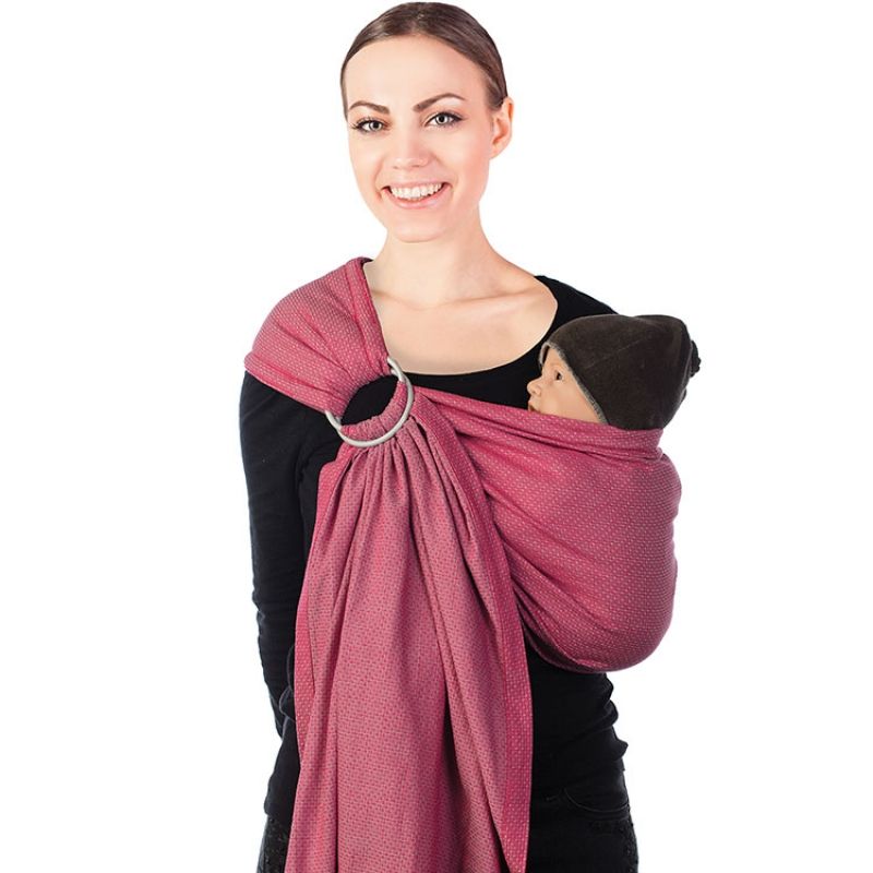 Echarpe de portage BB-Sling avec anneaux rose (2,1 mètres) Babylonia carriers