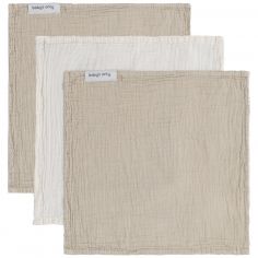Lot de 3 mini lange Tender Beige-Linen (30 x 30 cm) - Baby's Only
