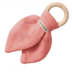 Anneau de dentition en bois Rose corail (personnalisable) - Les Griottes