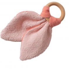 Anneau de dentition en bois Rose corail (personnalisable)