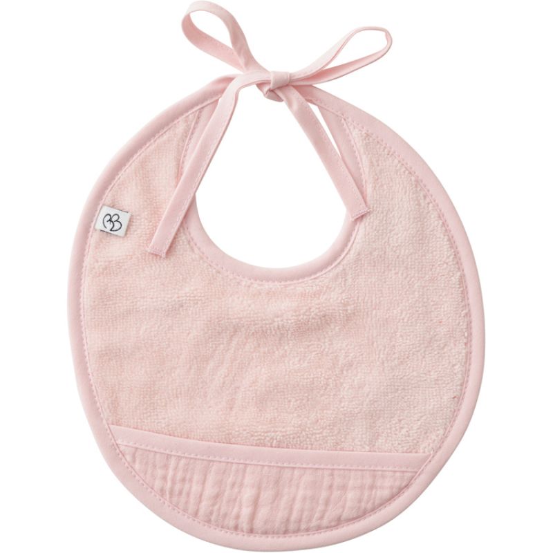 Bavoir de naissance à nouer Mix & Match rose blush BB & Co