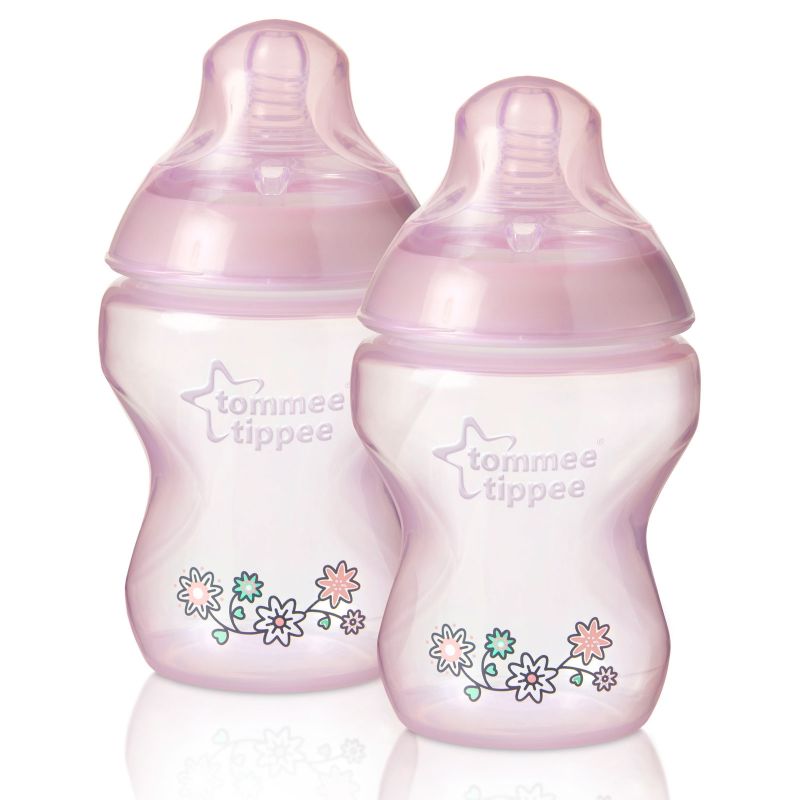 Lot de 2 biberons décorés roses (260 ml)  Tommee Tippee