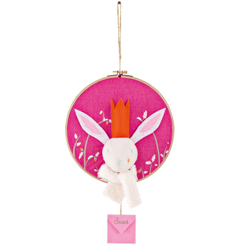 Cadre brodé Garde-rêves le Lapin L'oiseau bateau
