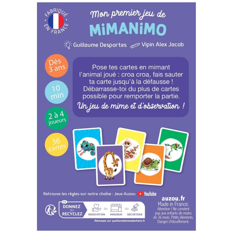 Mon premier jeu de cartes Mimanimo Auzou Editions Produit 3