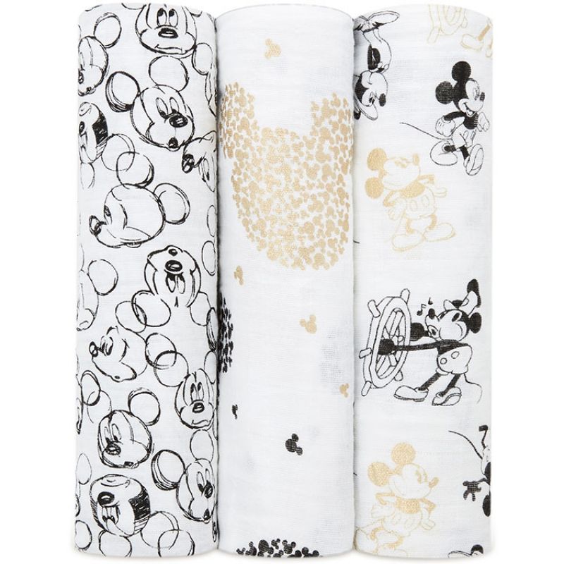 Lot de 3 maxi langes Lights 90 ans de Mickey (120 x 120 cm) aden + anais