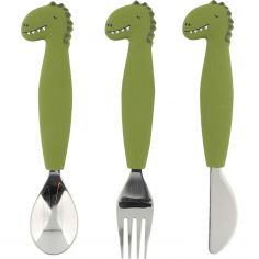 Set de couverts en silicone Mr. Dino (3 pièces) - Trixie