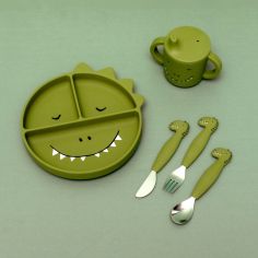 Set de couverts en silicone Mr. Dino (3 pièces)