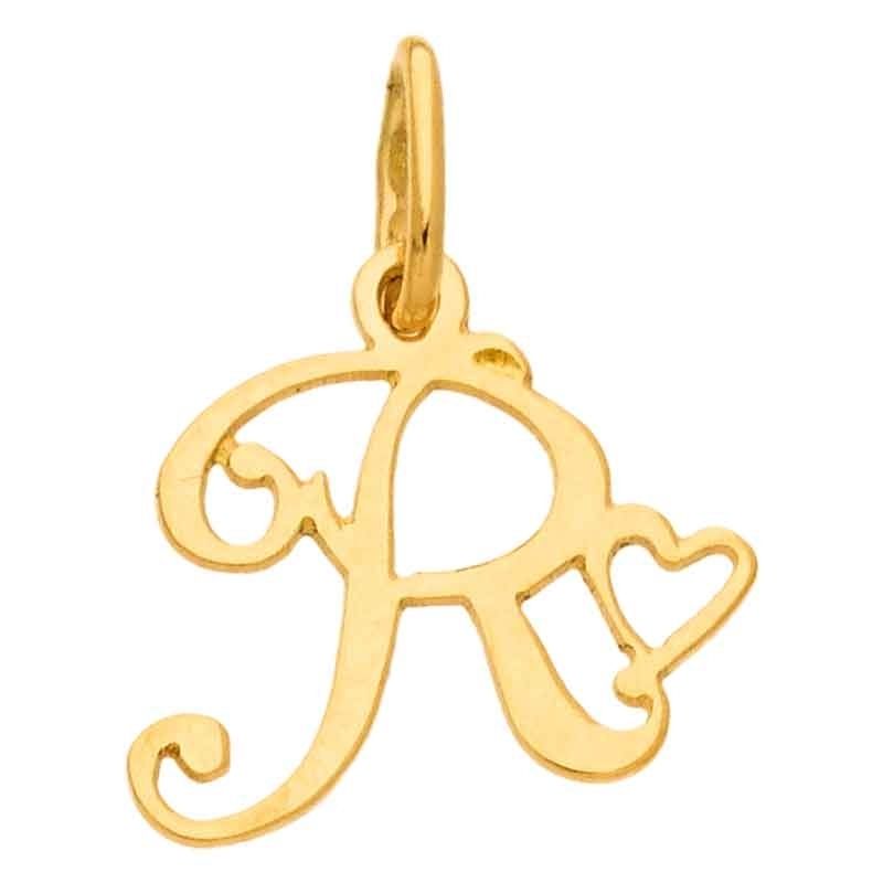 Pendentif initiale R (or jaune 750°) Berceau magique bijoux